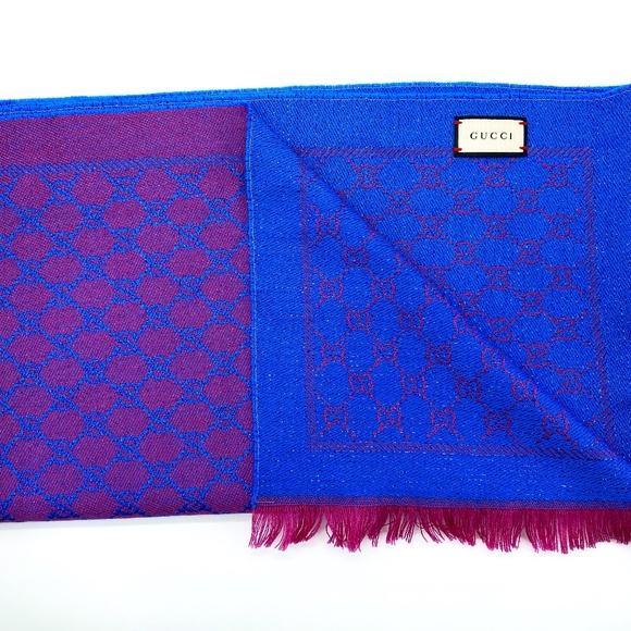 Gucci Wool Silk Jacquard GG Monogram Stenix Scarf - Picture 1 of 14